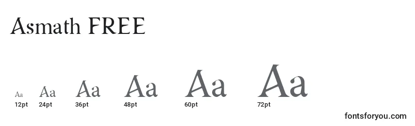 Размеры шрифта Asmath FREE
