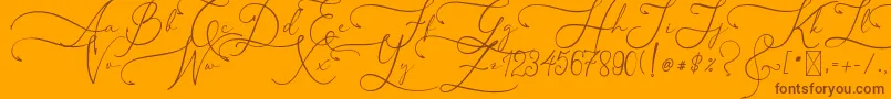 AsmelinaHarley Font – Brown Fonts on Orange Background