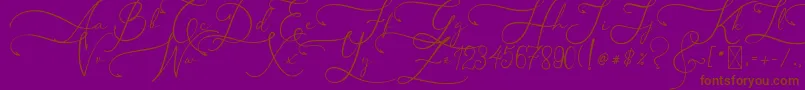 Police AsmelinaHarley – polices brunes sur fond violet
