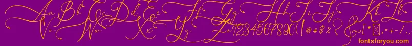 AsmelinaHarley Font – Orange Fonts on Purple Background
