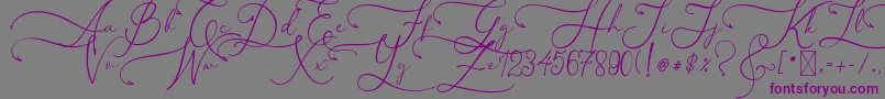 AsmelinaHarley-Schriftart – Violette Schriften auf grauem Hintergrund
