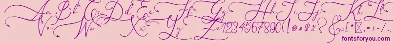 AsmelinaHarley Font – Purple Fonts on Pink Background