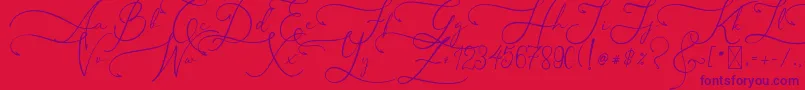 AsmelinaHarley Font – Purple Fonts on Red Background