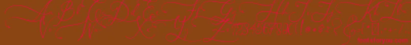AsmelinaHarley Font – Red Fonts on Brown Background