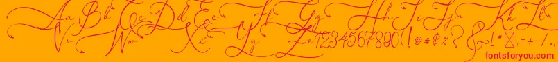 AsmelinaHarley Font – Red Fonts on Orange Background