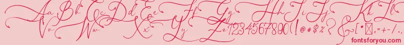 AsmelinaHarley Font – Red Fonts on Pink Background