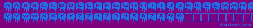 asmeltdowns Font – Blue Fonts on Purple Background