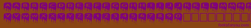 asmeltdowns Font – Purple Fonts on Brown Background