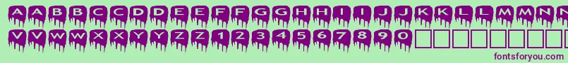 asmeltdowns Font – Purple Fonts on Green Background