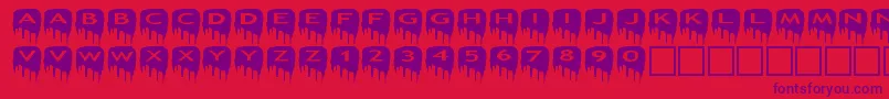 asmeltdowns Font – Purple Fonts on Red Background