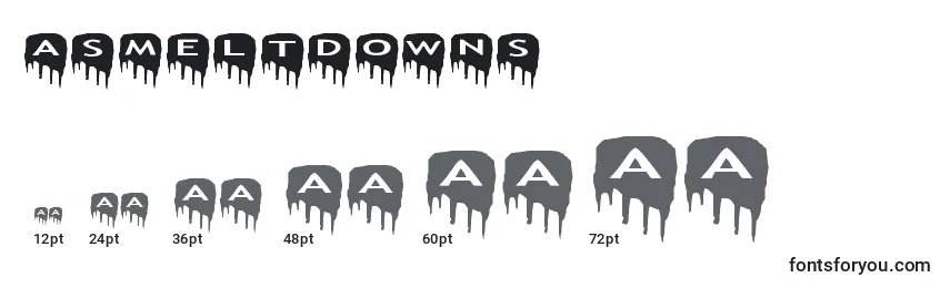 Размеры шрифта Asmeltdowns
