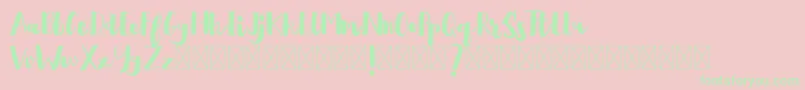 Asmirandah Font – Green Fonts on Pink Background