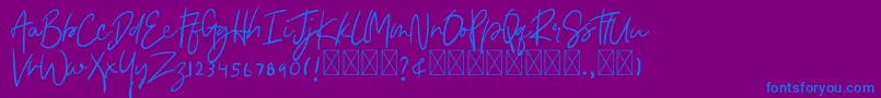 Asmudila Font – Blue Fonts on Purple Background