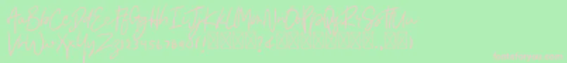 Asmudila Font – Pink Fonts on Green Background