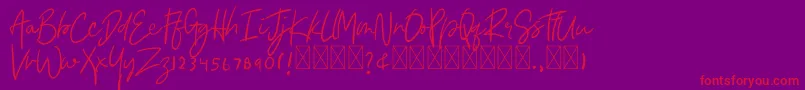 Asmudila Font – Red Fonts on Purple Background