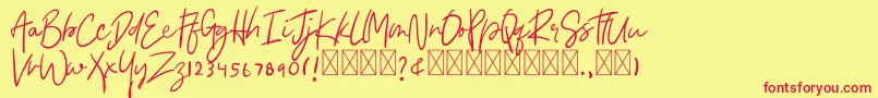 Asmudila Font – Red Fonts on Yellow Background