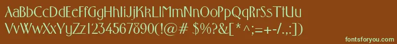 MiddletonRegular-fontti – vihreät fontit ruskealla taustalla