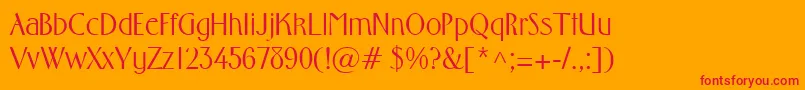 MiddletonRegular Font – Red Fonts on Orange Background
