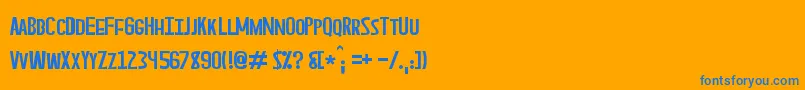 フォントAsperian – オレンジの背景に青い文字