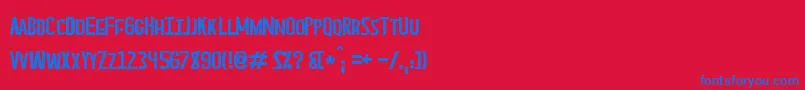 フォントAsperian – 赤い背景に青い文字