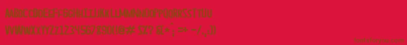 フォントAsperian – 赤い背景に茶色の文字