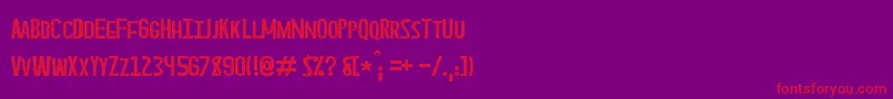 フォントAsperian – 紫の背景に赤い文字