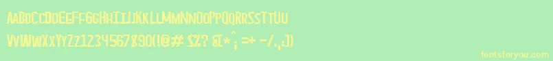 フォントAsperian – 黄色の文字が緑の背景にあります