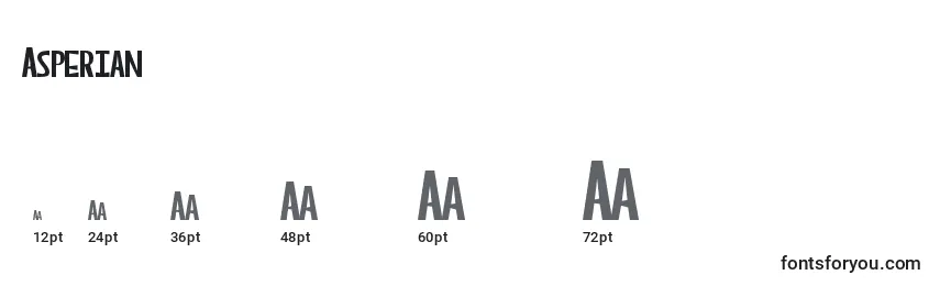 Размеры шрифта Asperian