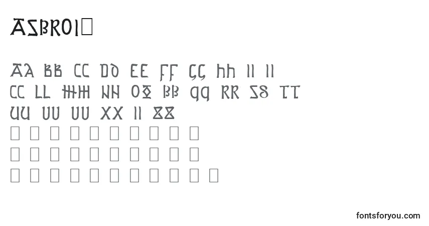 Schriftart ASPROJ1 – Alphabet, Zahlen, spezielle Symbole