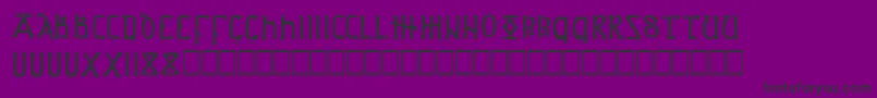 ASPROJ1-fontti – mustat fontit violetilla taustalla