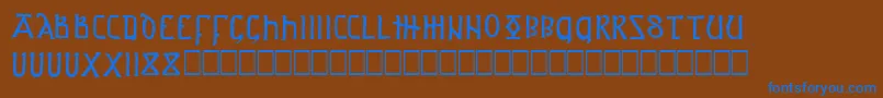 Шрифт ASPROJ1 – синие шрифты на коричневом фоне