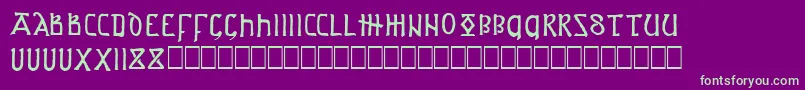 ASPROJ1-fontti – vihreät fontit violetilla taustalla