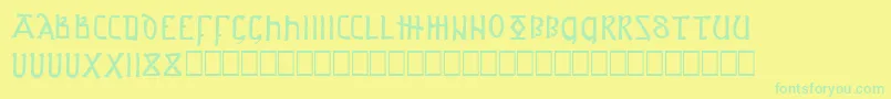 Czcionka ASPROJ1 – zielone czcionki na żółtym tle