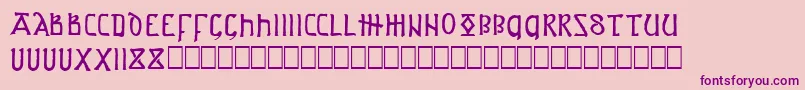 ASPROJ1-Schriftart – Violette Schriften auf rosa Hintergrund