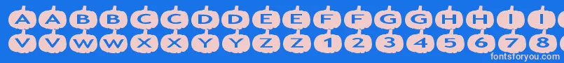 フォントaspumpkins – ピンクの文字、青い背景