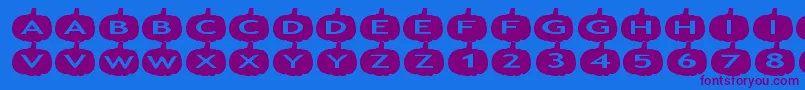 Fonte aspumpkins – fontes roxas em um fundo azul