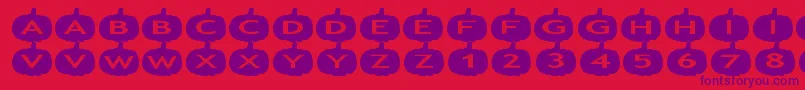 aspumpkins-Schriftart – Violette Schriften auf rotem Hintergrund