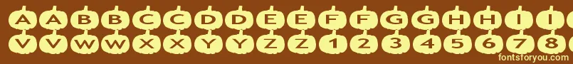 Fonte aspumpkins – fontes amarelas em um fundo marrom