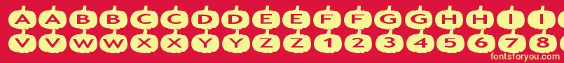 フォントaspumpkins – 黄色の文字、赤い背景