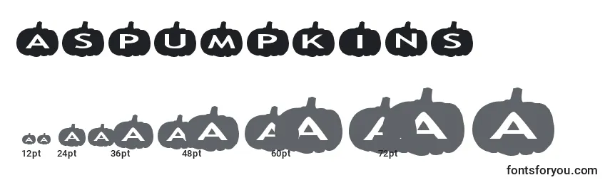 Aspumpkins Font Sizes