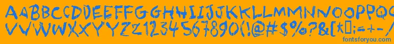 asqualt Font – Blue Fonts on Orange Background