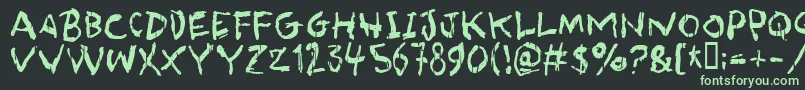 asqualt-fontti – vihreät fontit mustalla taustalla