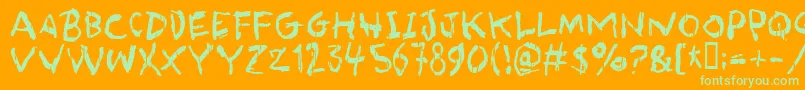 asqualt Font – Green Fonts on Orange Background