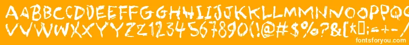 asqualt-Schriftart – Weiße Schriften auf orangefarbenem Hintergrund