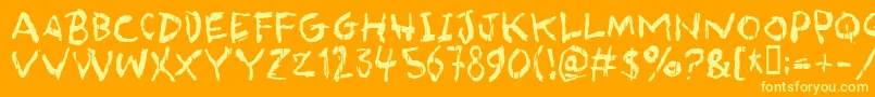 asqualt Font – Yellow Fonts on Orange Background