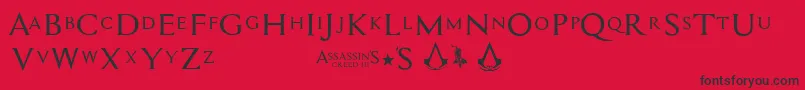 Assassin$ Font – Black Fonts on Red Background