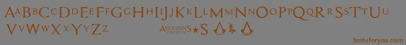 Шрифт Assassin$ – коричневые шрифты на сером фоне