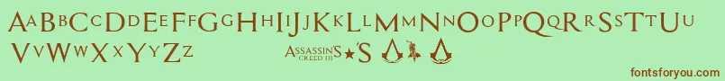 Assassin$ Font – Brown Fonts on Green Background