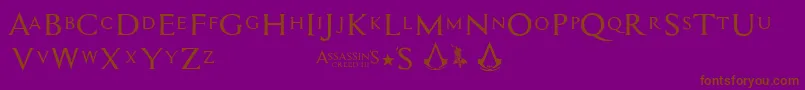 Assassin$ Font – Brown Fonts on Purple Background