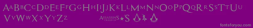 Assassin$ Font – Gray Fonts on Purple Background